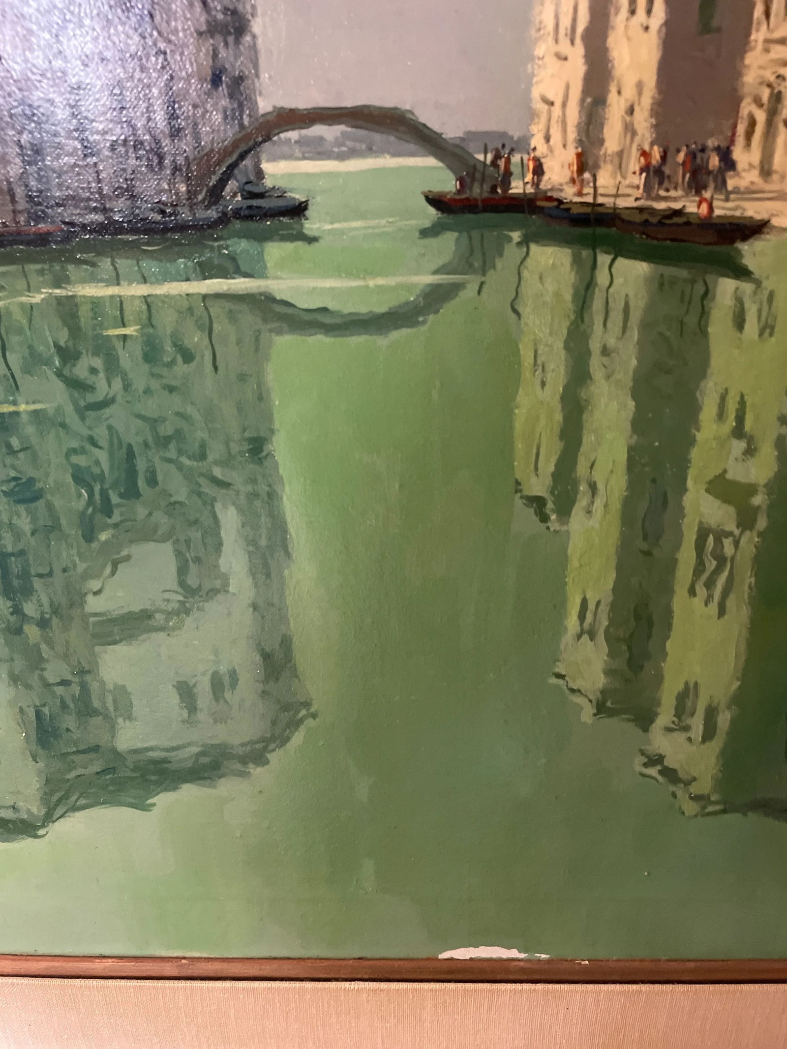 Mid 20th Century Venetian Oil Painting of a Canal View by Giuseppe Marino, Framed - 7