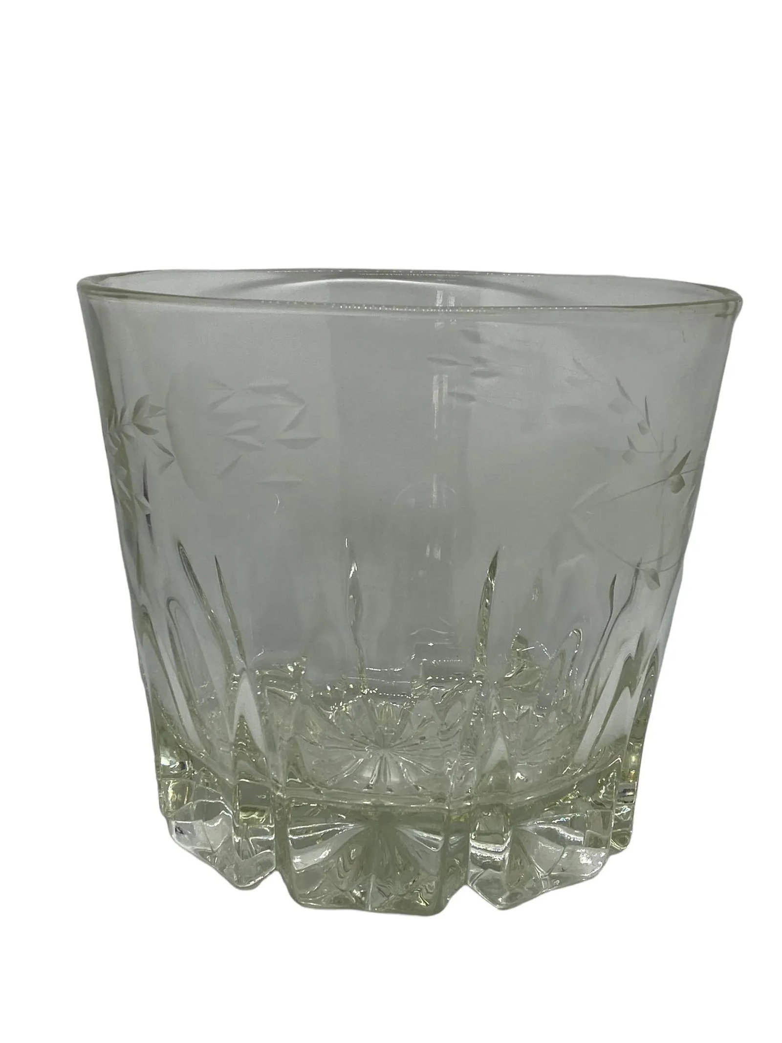 Mid 20th Century Princess House Heritage Blown Glass Ice Bucket With Etched Floral Design - 9
