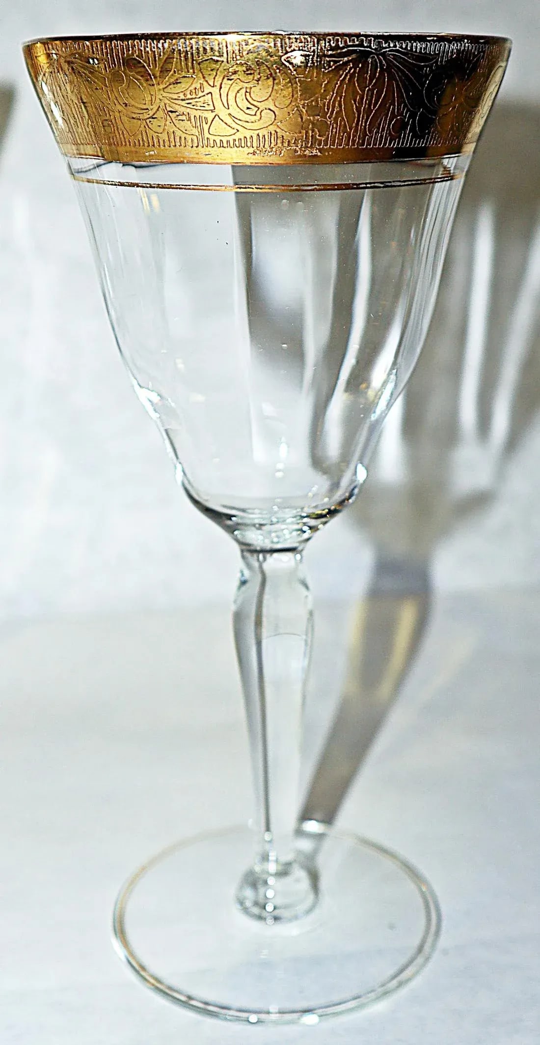 1920s Vintage Gilt Rim Sherry Wine Stems- Set of 5 - 4