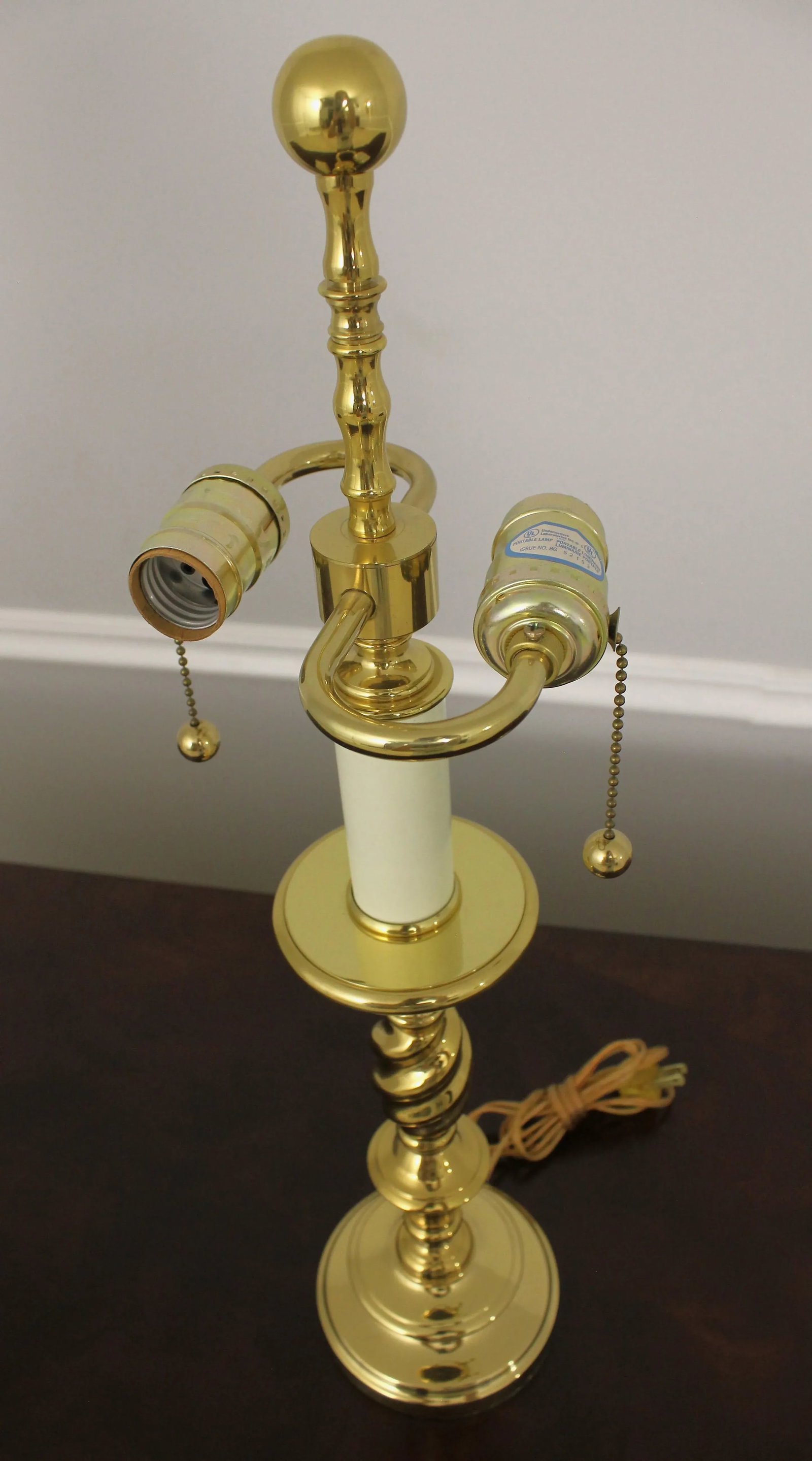 Brass Double Arm Spiral Candlestick Lamp - 2