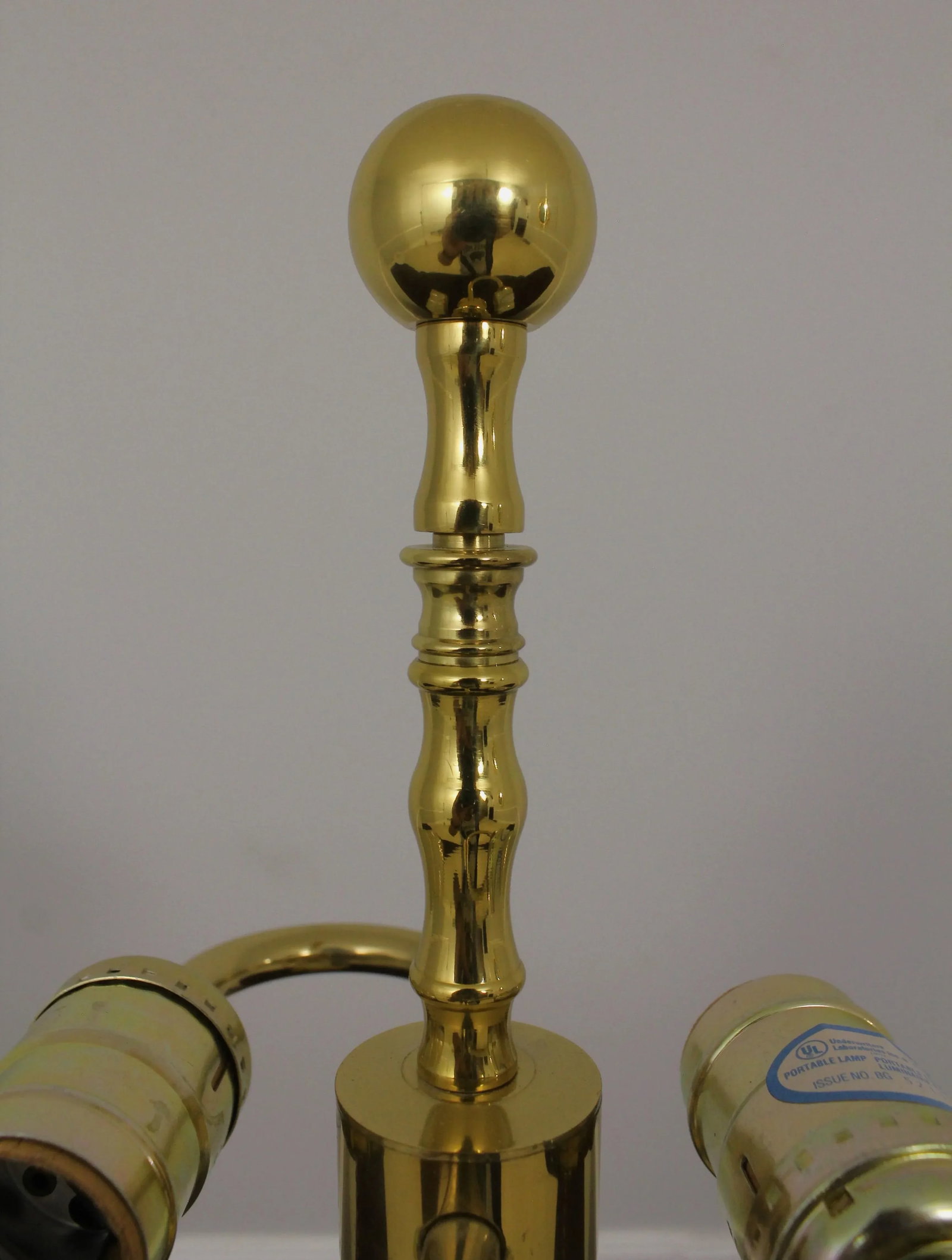 Brass Double Arm Spiral Candlestick Lamp - 5