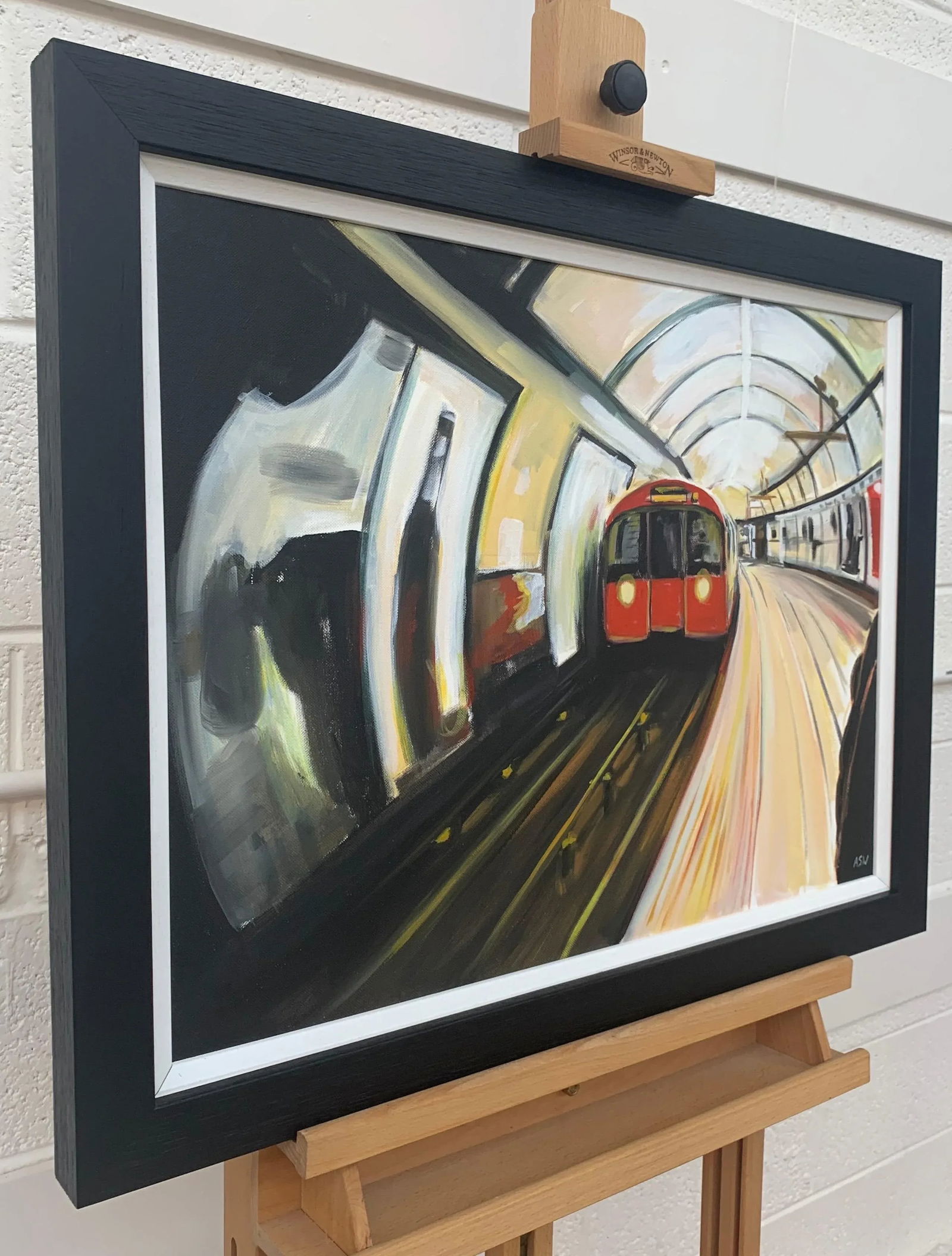 Original Painting of the London Underground by Contemporary Urban Artist - 2