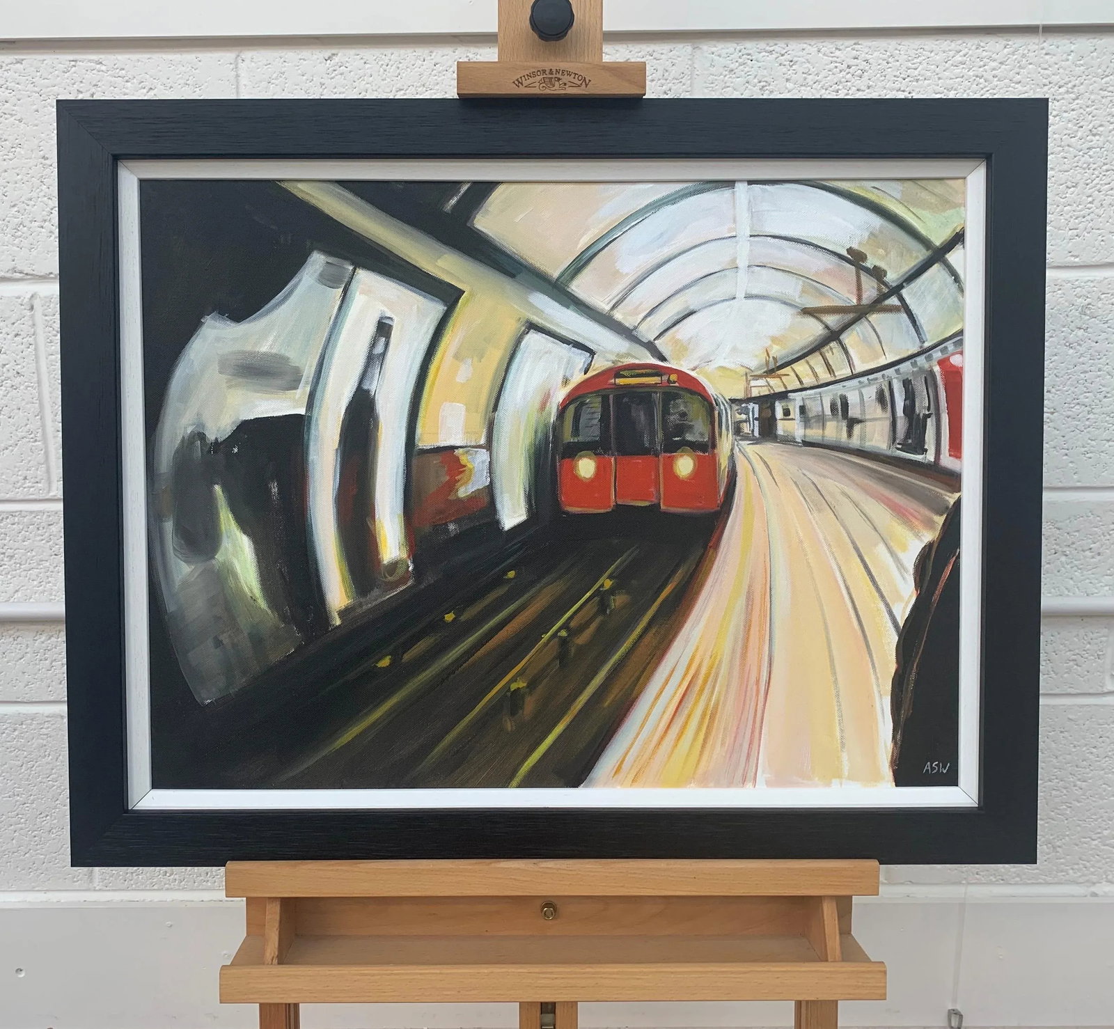 Original Painting of the London Underground by Contemporary Urban Artist - 3