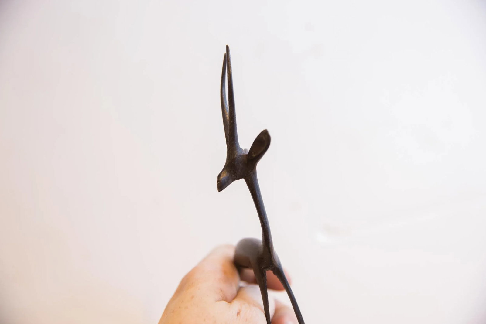 Vintage African Right Facing Gazelle With Dark Patina - 3