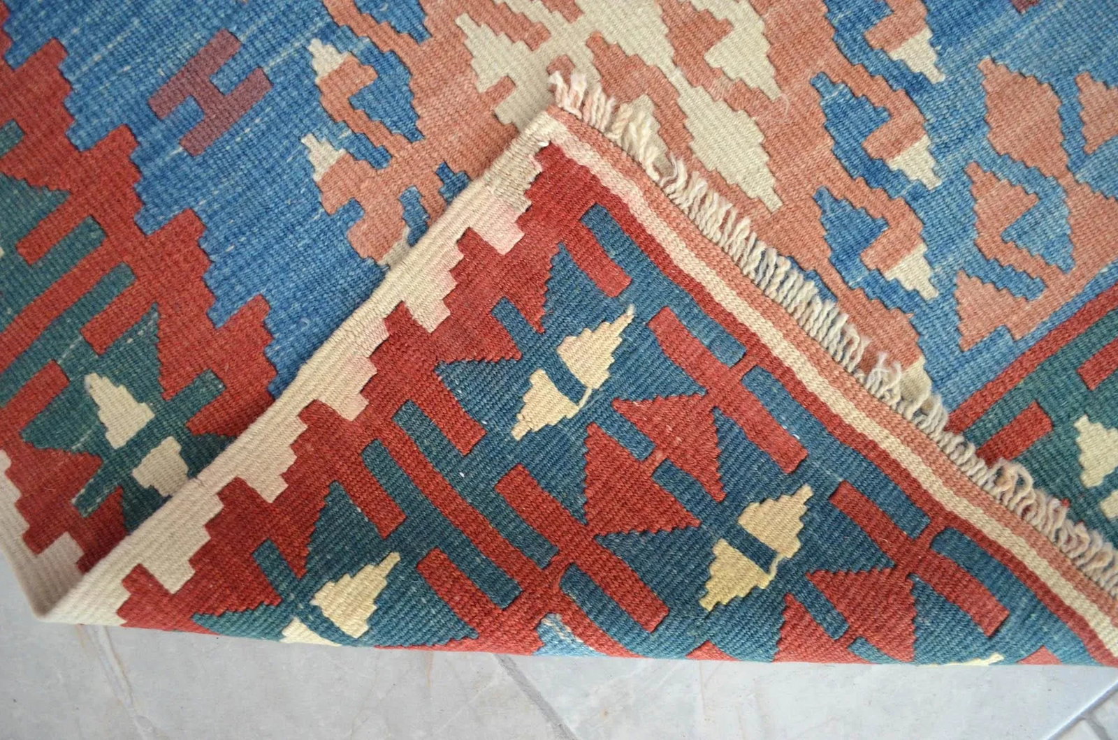 Turkish Hand-Woven Mini Kilim Rug Flatweave Oushak Rug - 2'7" X 4'5" - 5