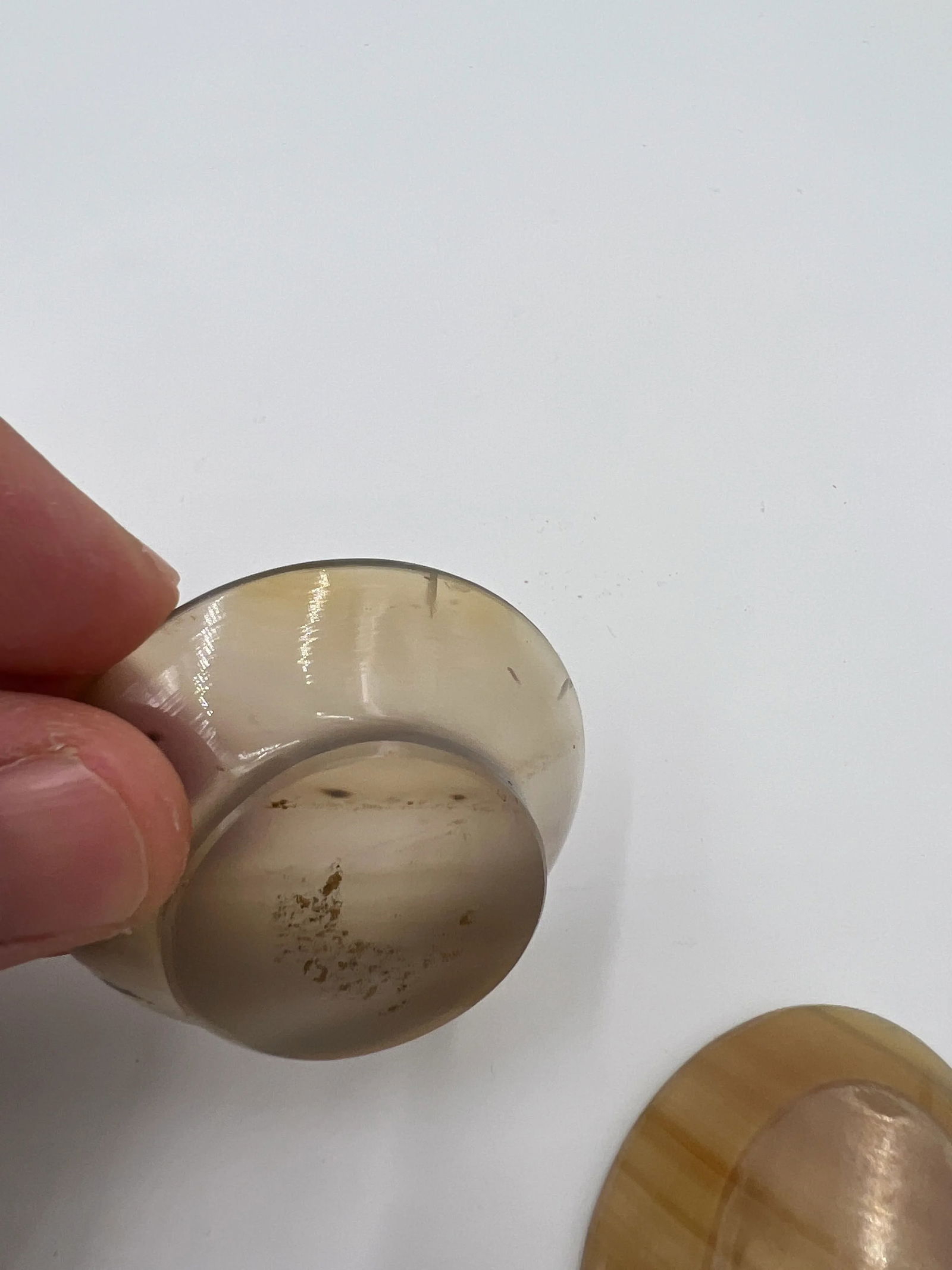 Set of 3 Antique Hand Carved Russian Agate Open Salt Dishes - 7