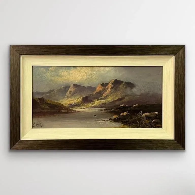Mountain Lake Oil Painting by 19th Century British Artist Active Circa 1873–1902 - 2