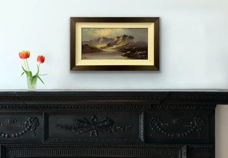 Mountain Lake Oil Painting by 19th Century British Artist Active Circa 1873–1902 - 3