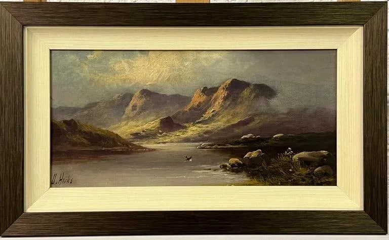 Mountain Lake Oil Painting by 19th Century British Artist Active Circa 1873–1902 - 7