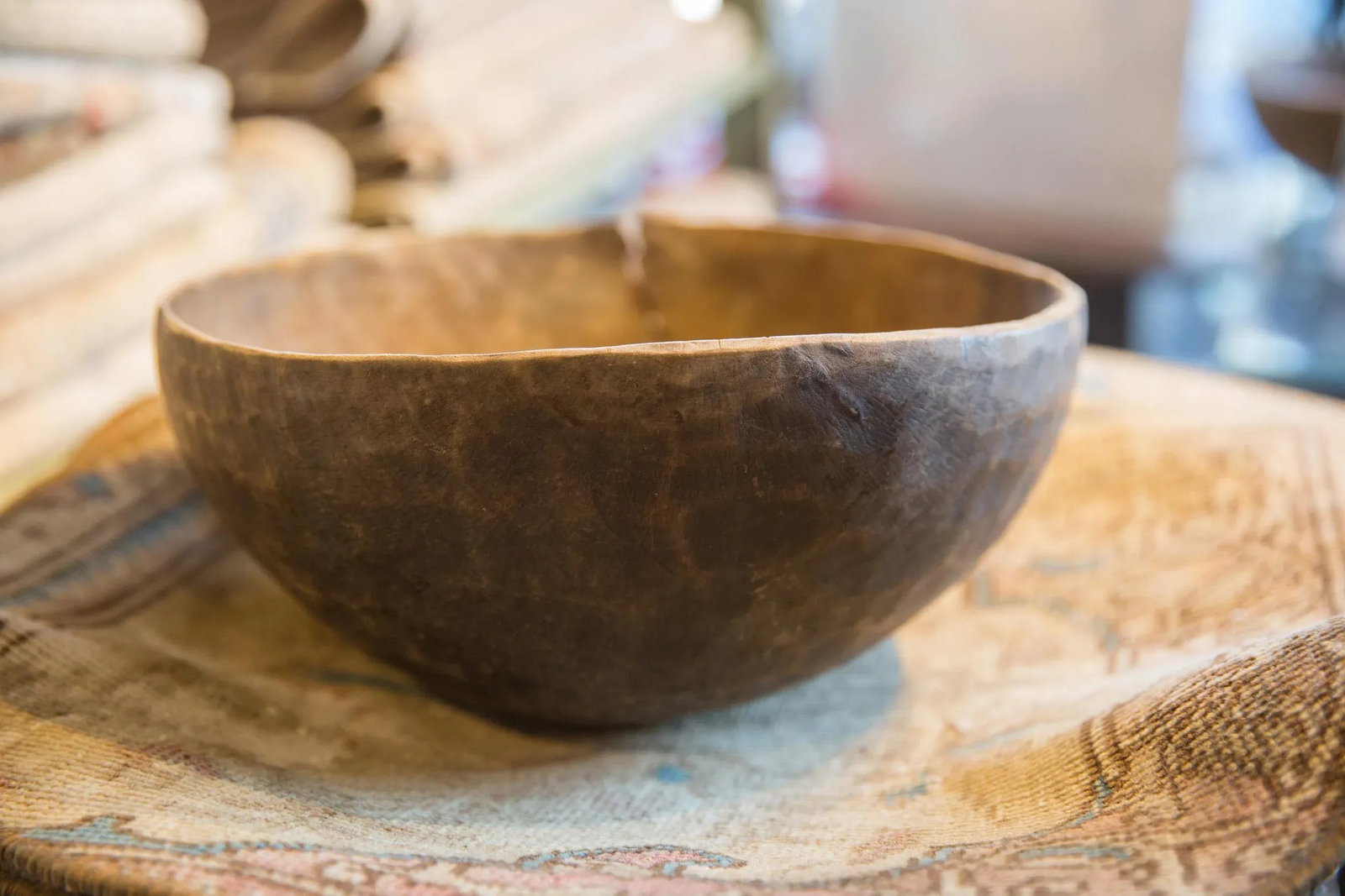 Vintage Wooden African Bowl - 3