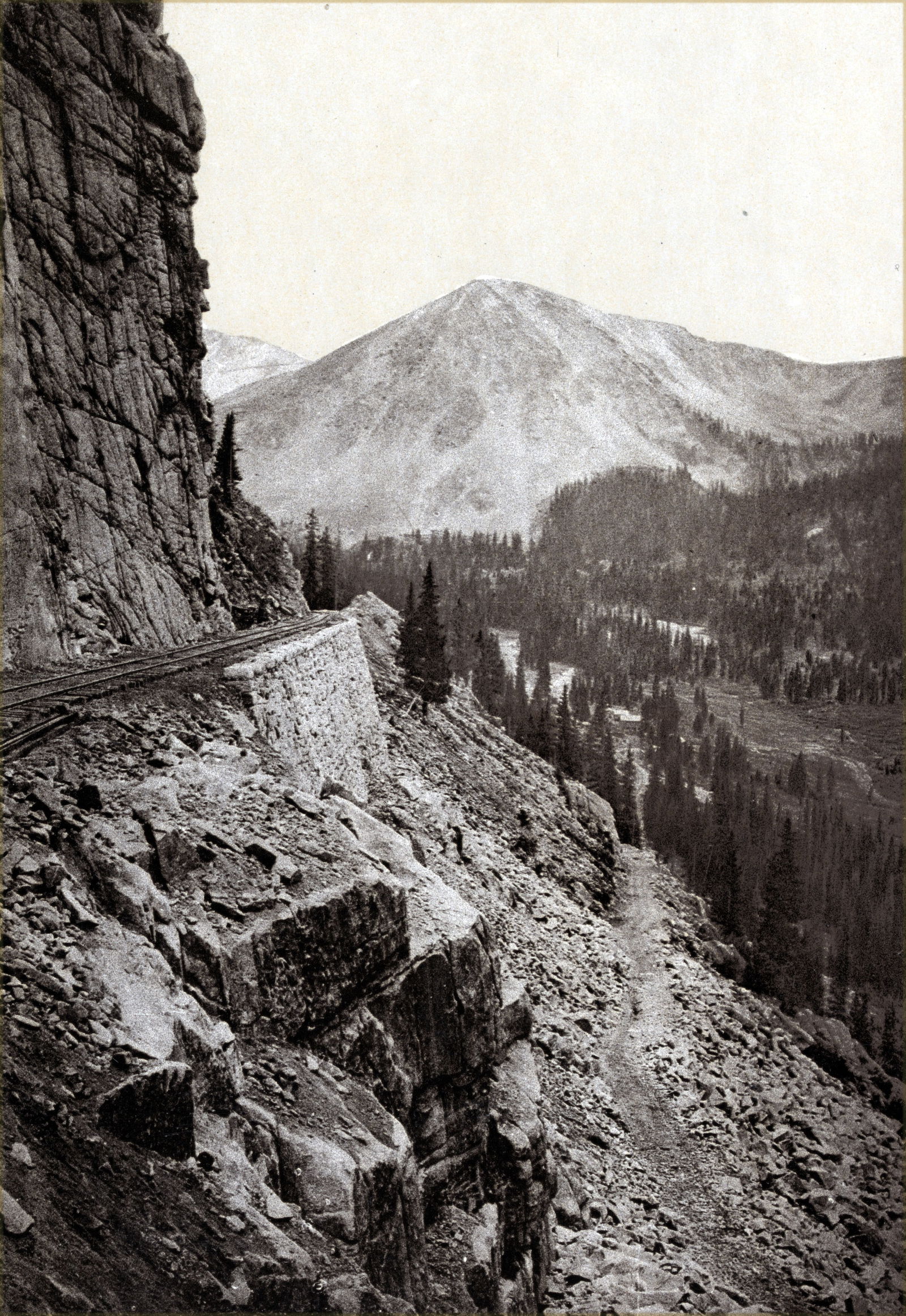 ALPINE PASS: Title: ALPINE PASS Artist/Source: DETROIT PHOTOGRAPHIC CO. Original Date: 1898 Dimensions: 19X13 Description: || UNITED STATES SHIPPING ONLY! || This lot is a Dye Based Photolithograph and is a restor