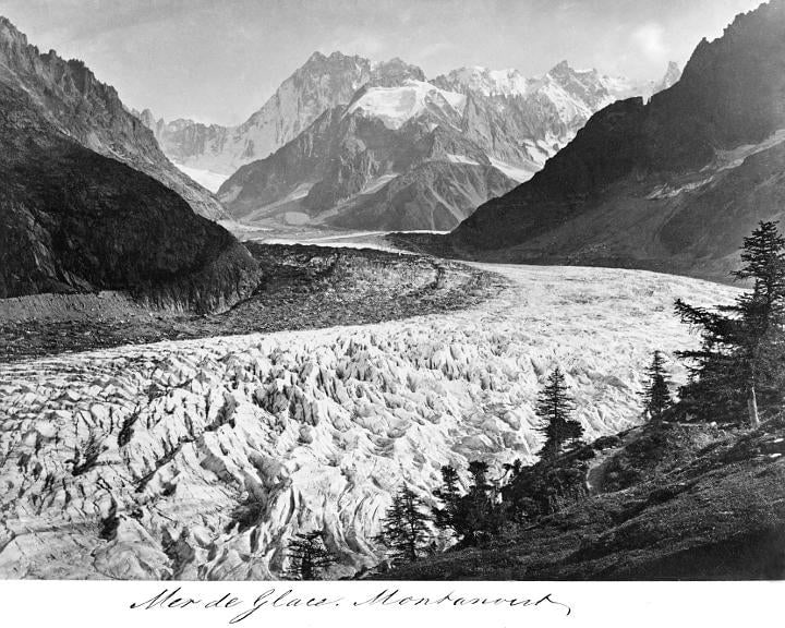 1860, MER DE GLACE, MONTANVERT: Title: 1860, MER DE GLACE, MONTANVERT Artist/Source: UNKNOWN Original Date: 1860 Dimensions: 10x8 Description: || UNITED STATES SHIPPING ONLY! || This lot is a Dye Based Photolithograph and is a