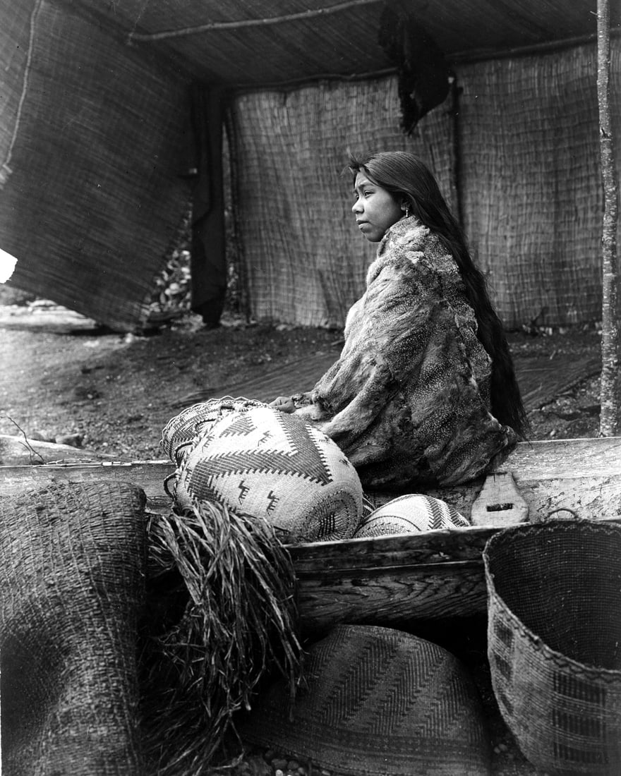 1913, SKOKOMISH CHEIFS DAUGHTER, BY EDWARD S. CURTIS (1 of 1)