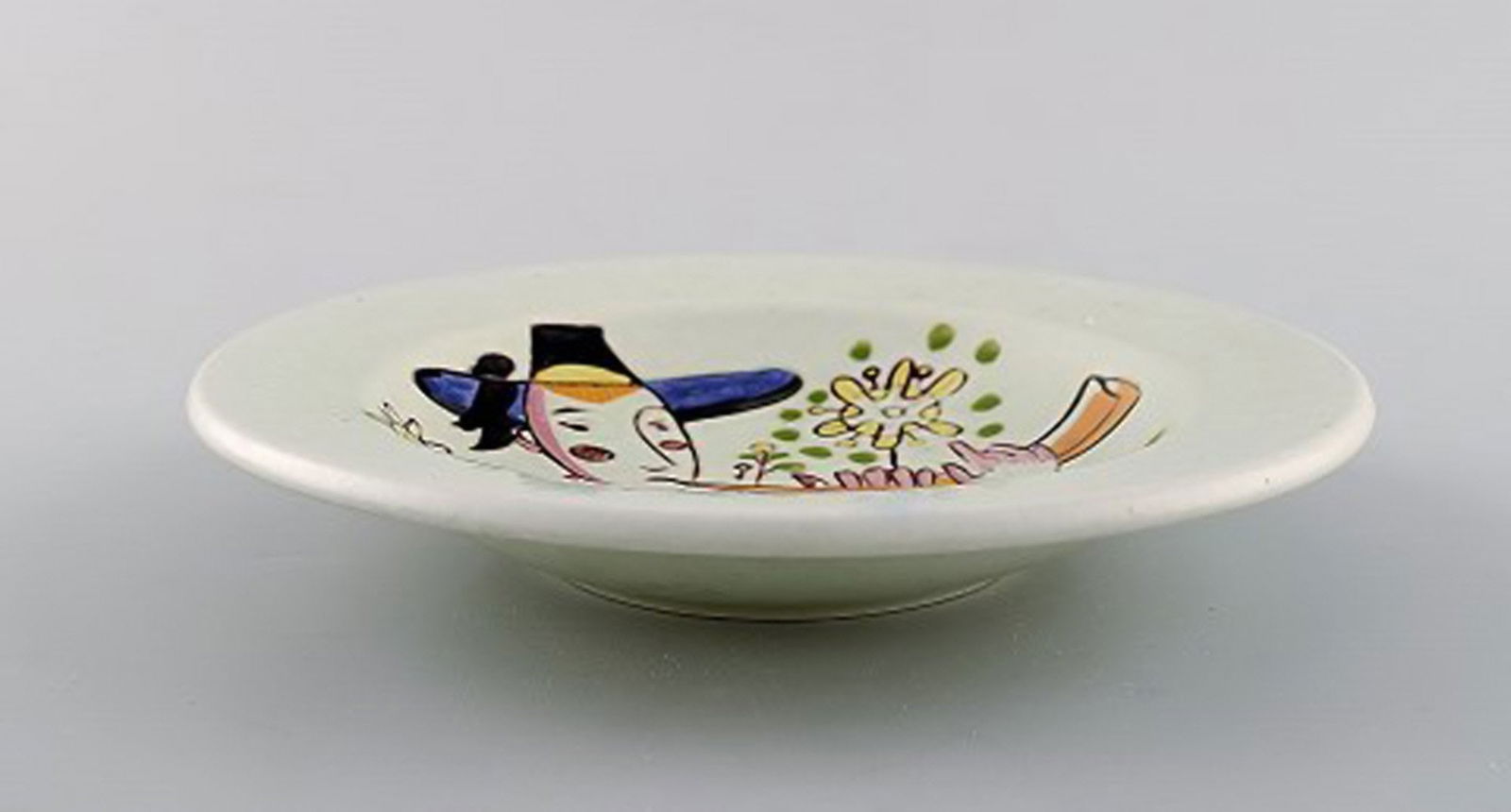 Carl-Harry Stålhane for Rörstrand. Hand painted bowl in glazed stoneware decorated with - 3