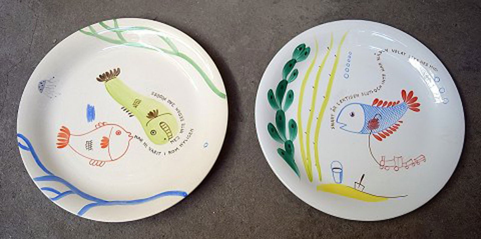 Stig Lindberg for Gustavsberg "Löja/Loja" 8 plates. - 2