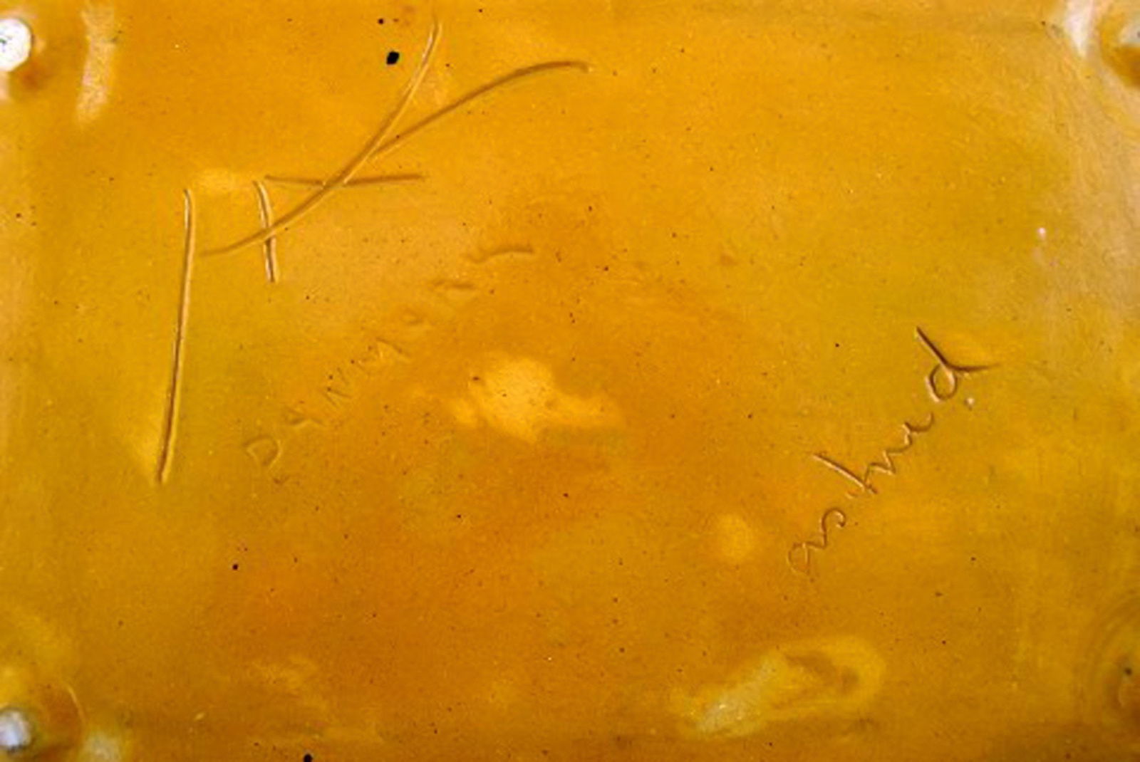 Astrid Tjalk for Kähler, Denmark. Unique bowl in glazed ceramic with motif of fish monger. - 6