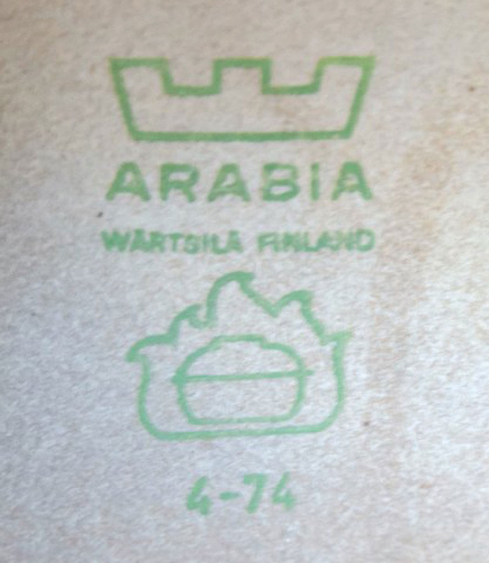 Arabia stoneware, 60 / 70s. pans and pots and a large platter, 5 parts. Finnish design. - 6