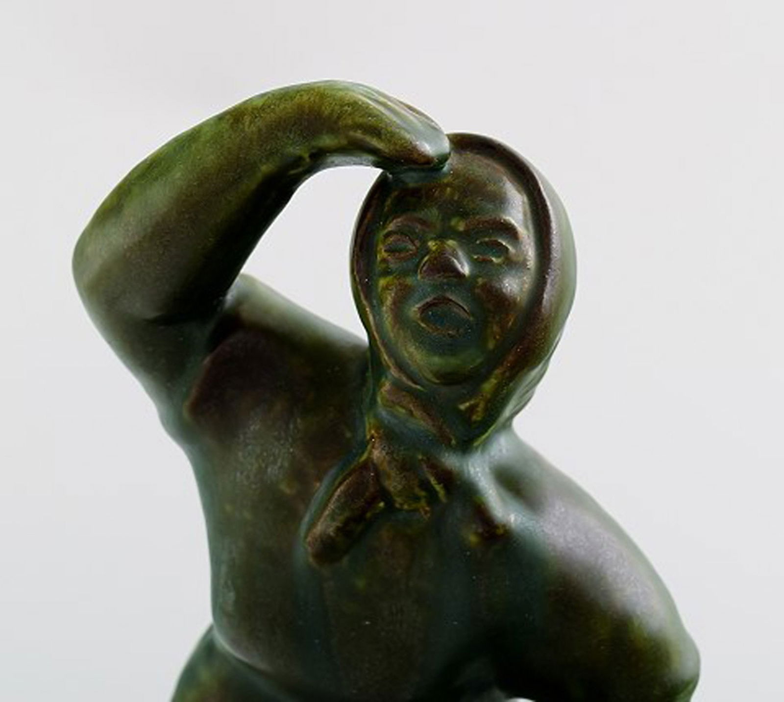 Michael Andersen pottery from Bornholm. Large figure of fisherman's wife. - 2