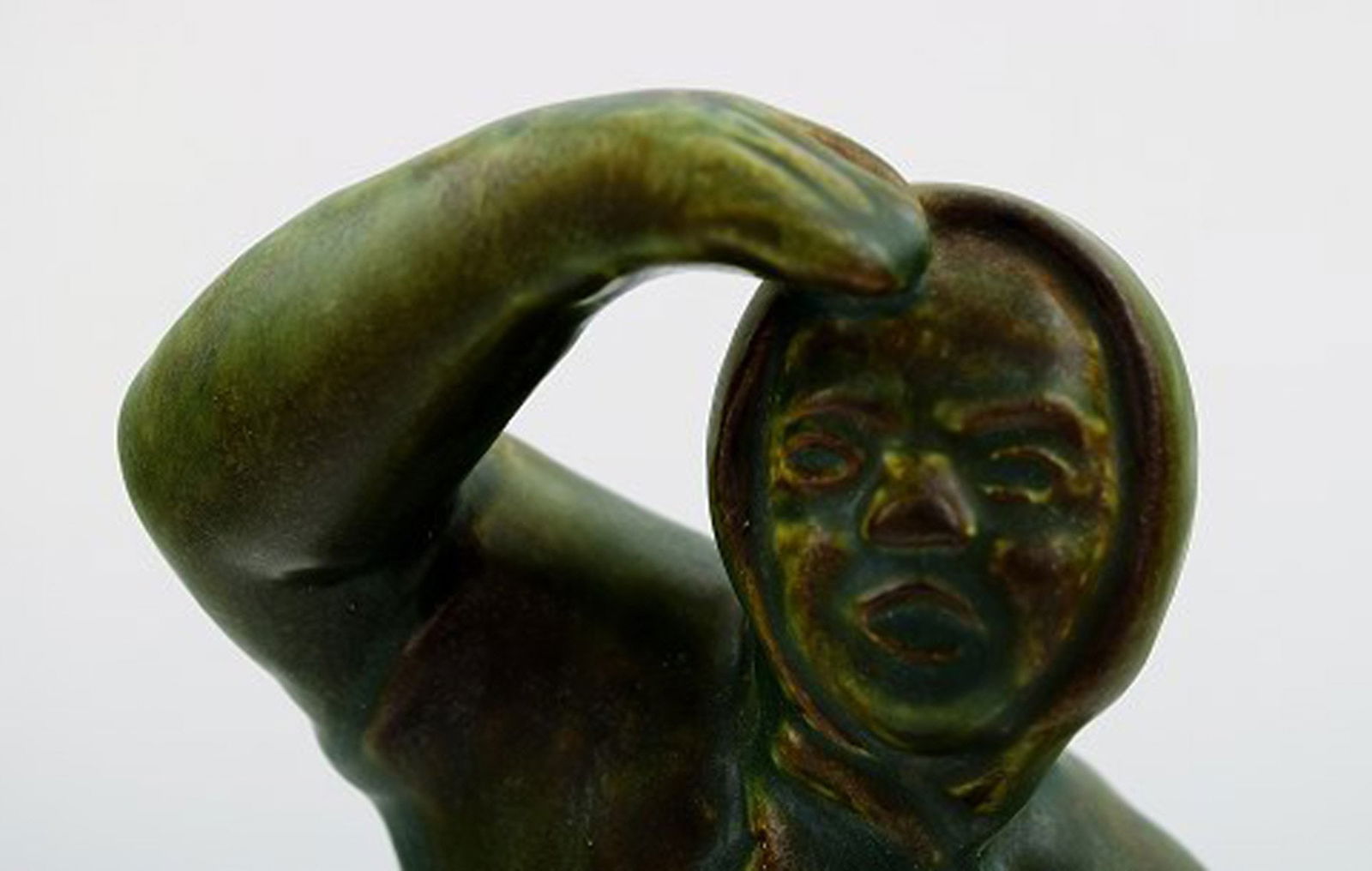 Michael Andersen pottery from Bornholm. Large figure of fisherman's wife. - 4