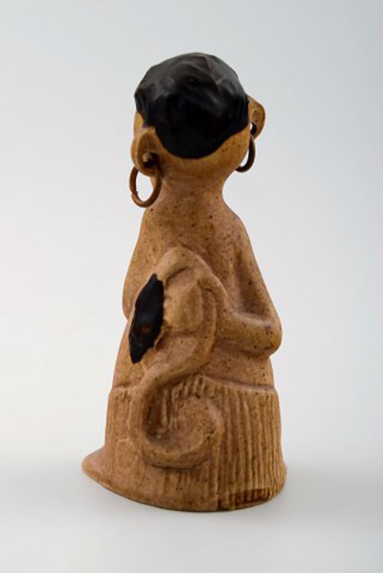 Rolf Palm, Höganäs, two hottentots, unique ceramic figures. - 3