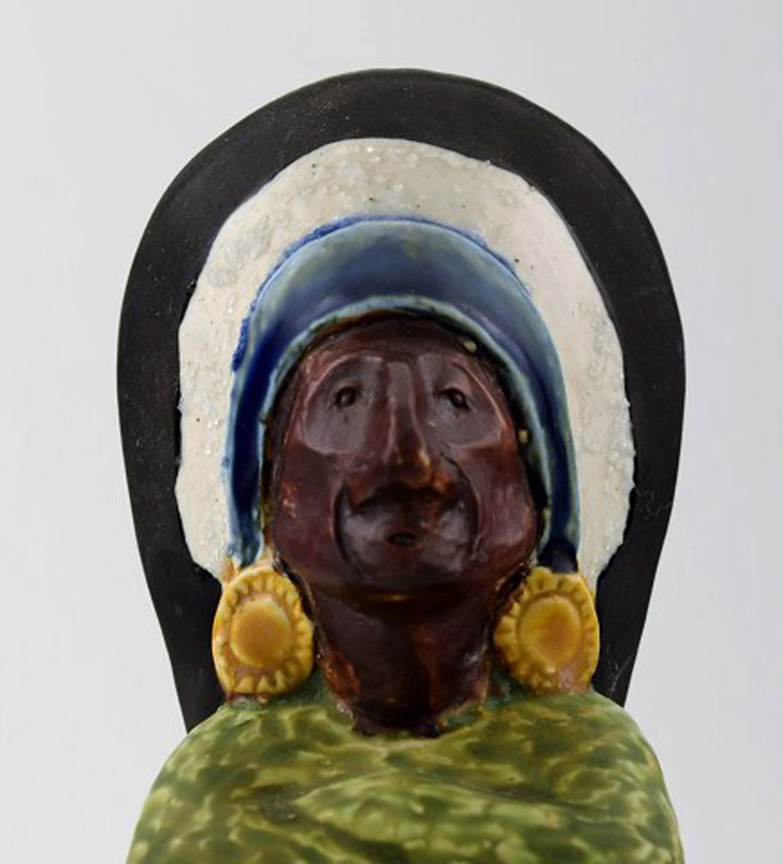 Rolf Palm, Höganäs, three Indians, unique ceramic figures. - 3