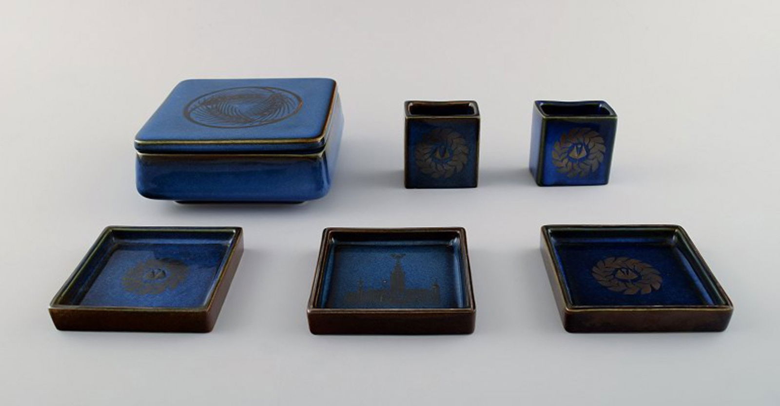 Sven Jonson, Gustavsberg 6 different items, stoneware. (1 of 9)