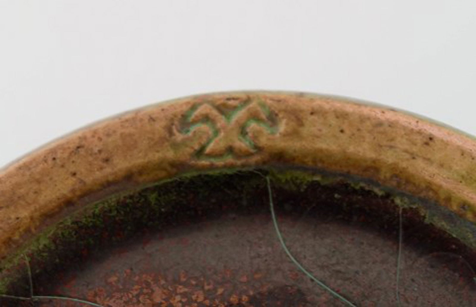 Richard Uhlemeyer, German ceramist. Pottery pitcher, beautiful crackled glaze in green red shades. - 6