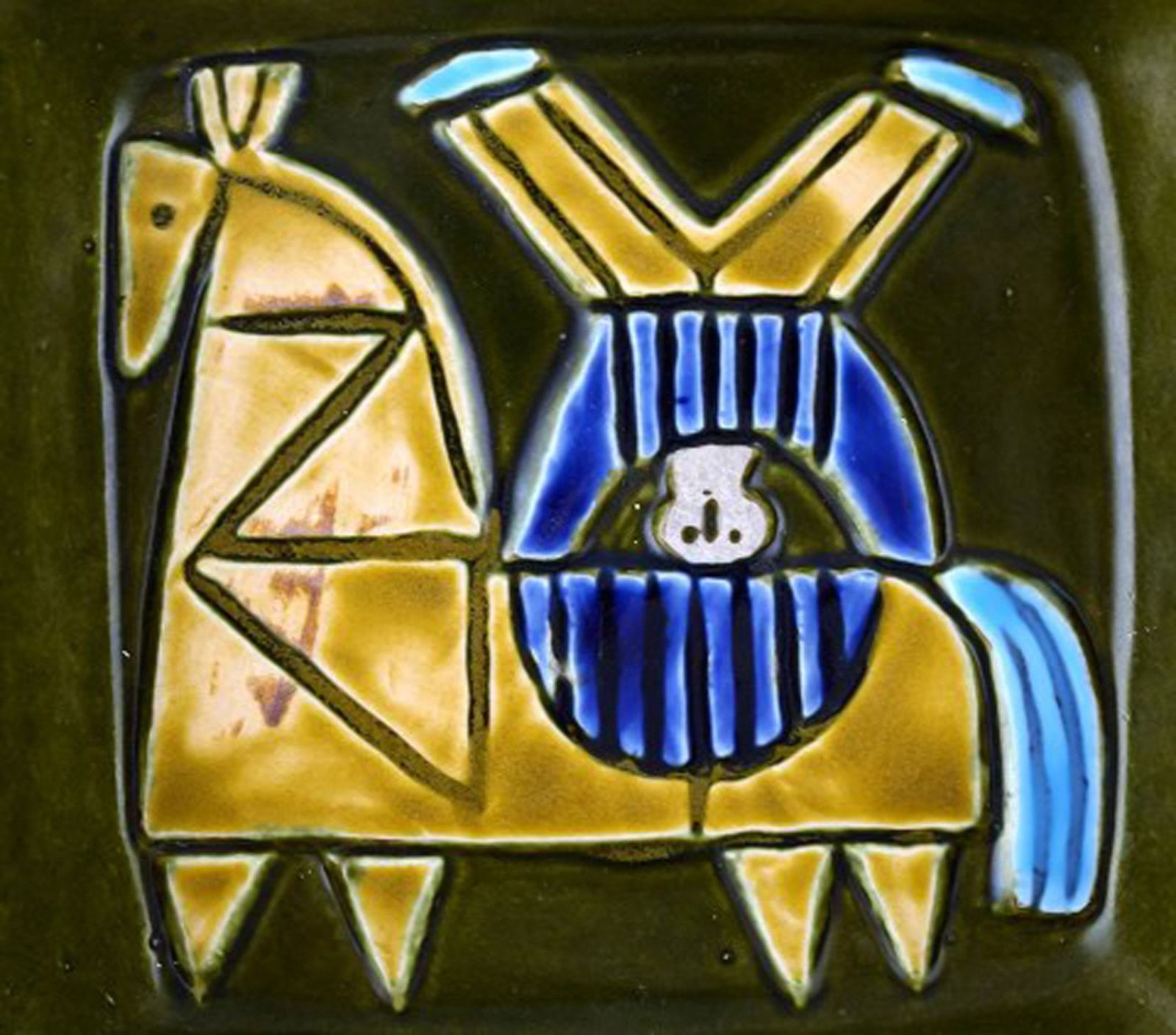 Swedish ceramist: Dish, man on horse. 1960 s. - 4