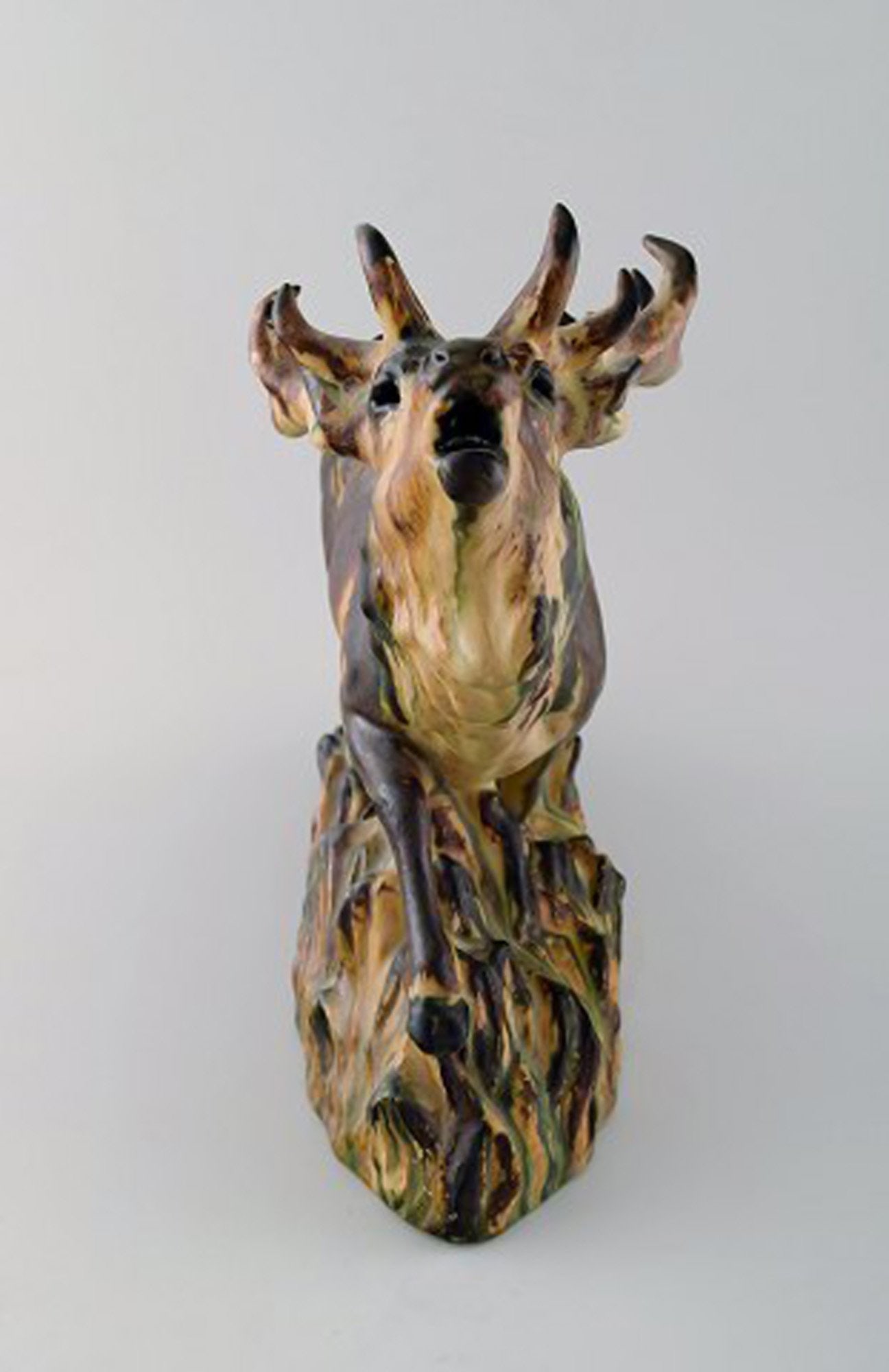 Large Arne Ingdam ceramic figure. Roaring deer. - 2