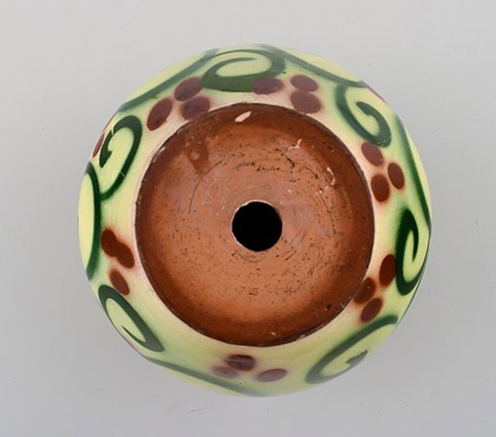 Danish ceramist. Small flower pot in glazed ceramics. 1950 / 60's. - 4