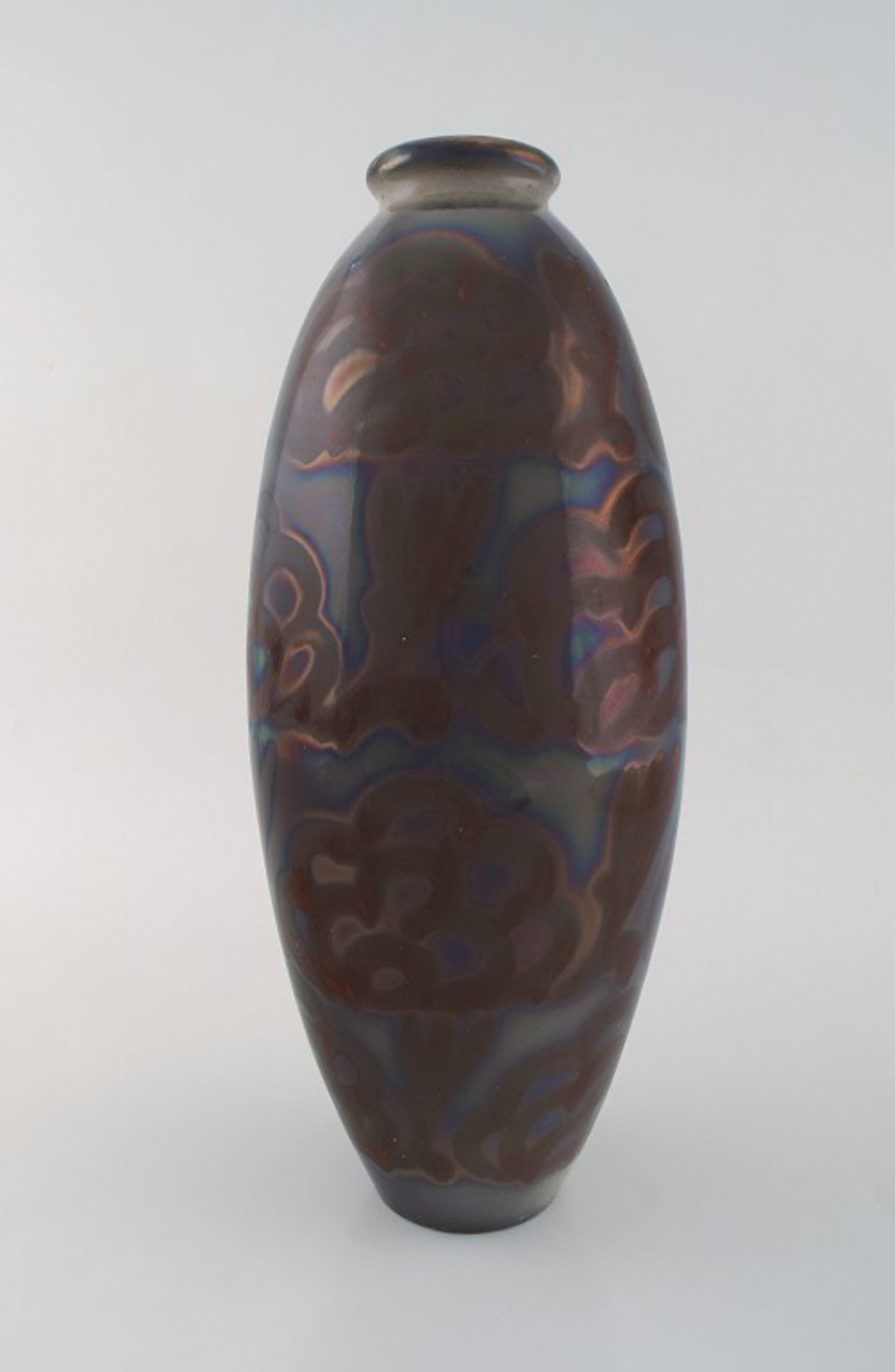 Large Höganäs art nouveau vase in glazed ceramics. Beautiful lustre glaze. 1920 / 30's. (1 of 7)