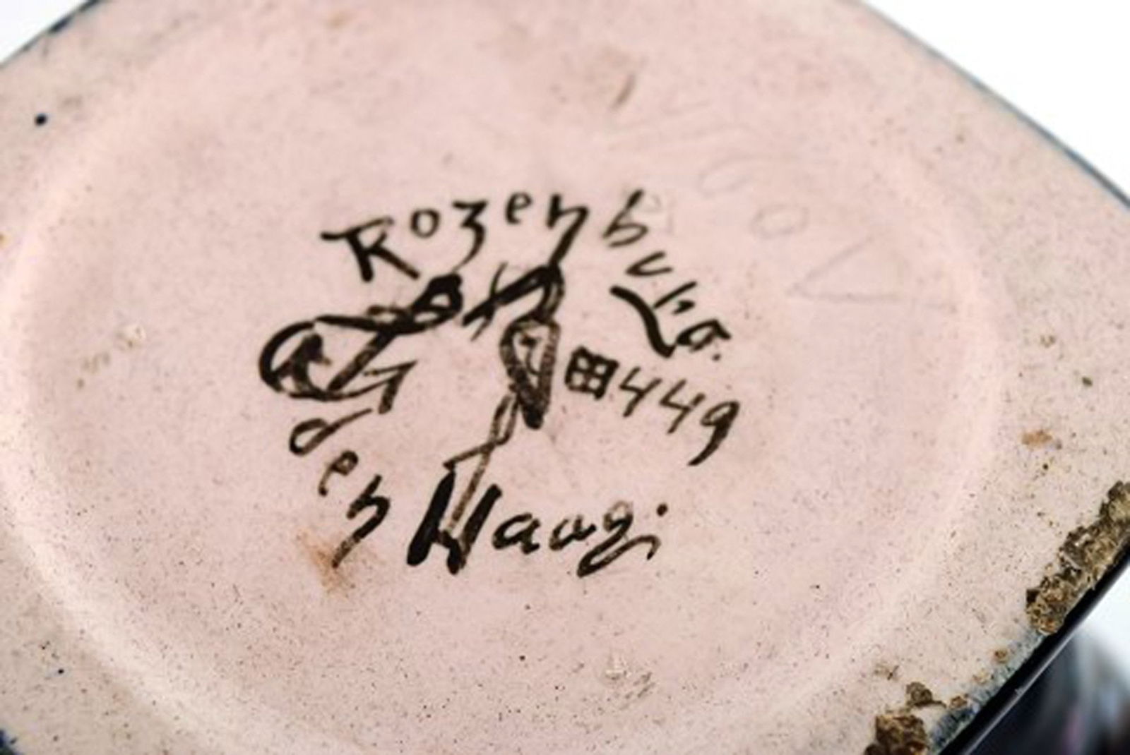 Rozenburg, Den Haag. Large art nouveau vase with gloves in glazed ceramics with flowers. 1910 / - 9