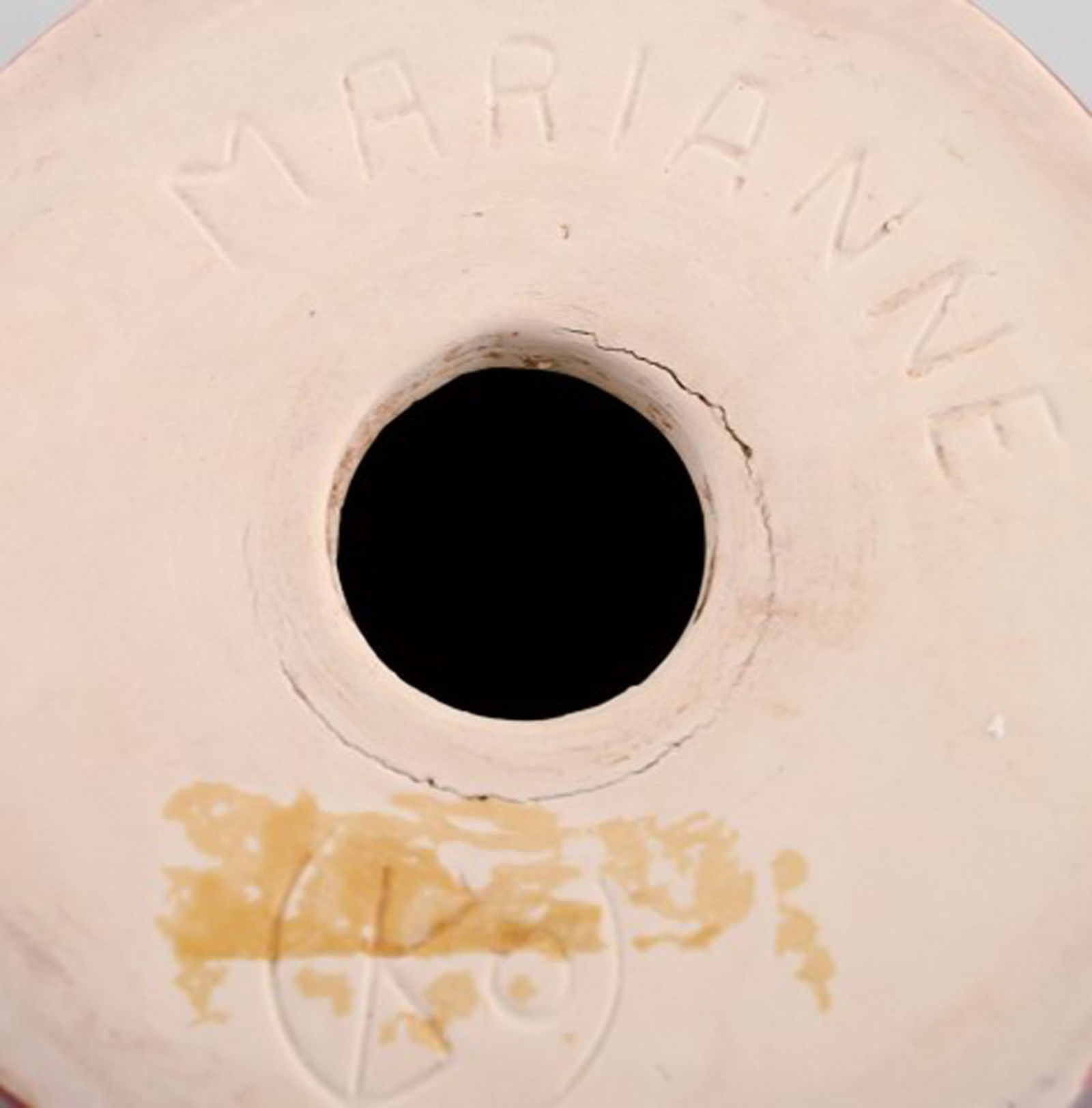 Five Bo Fajans Marianne flower pots in glazed ceramic. Beautiful red glaze and geometric pattern. - 6