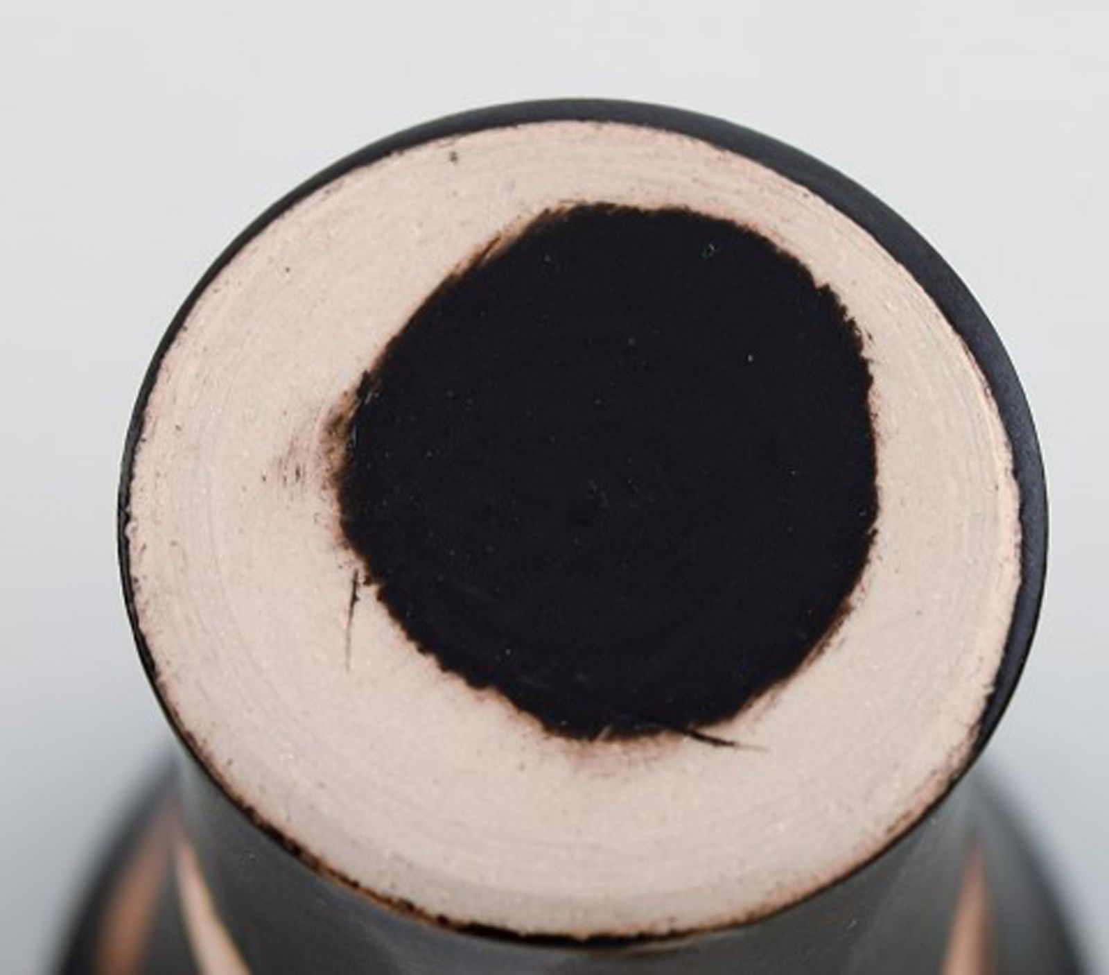 European studio ceramist. Unique vase in glazed ceramics. Ca. 1980. - 6