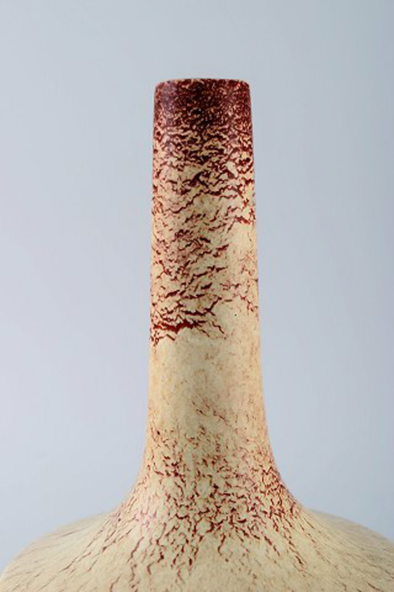 Bertoncello ceramiche d'arte. Vase in glazed ceramics. Beautiful speckled glaze in light earth - 3