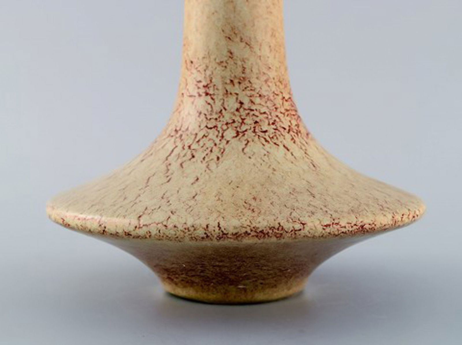 Bertoncello ceramiche d'arte. Vase in glazed ceramics. Beautiful speckled glaze in light earth - 4