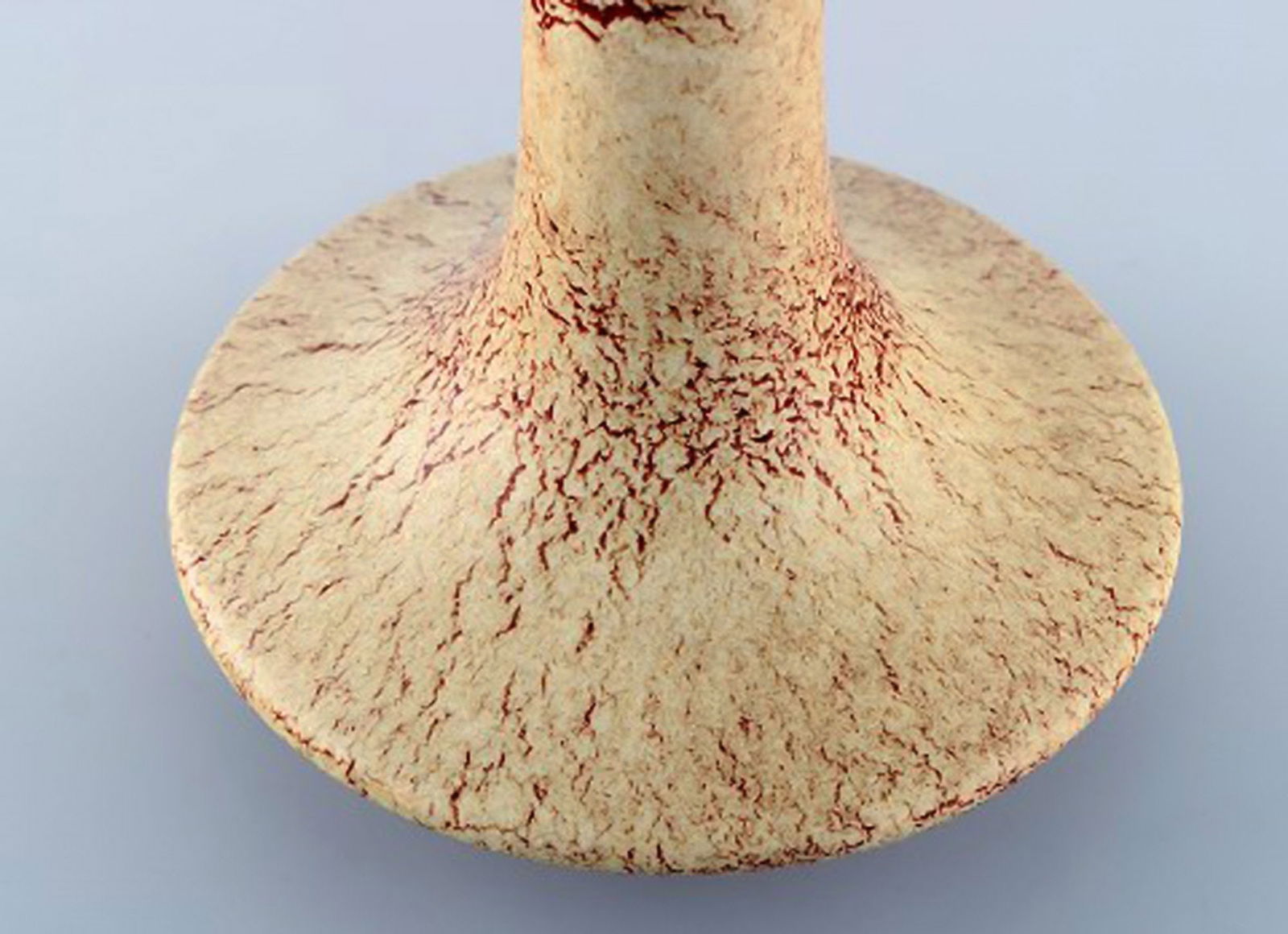 Bertoncello ceramiche d'arte. Vase in glazed ceramics. Beautiful speckled glaze in light earth - 5