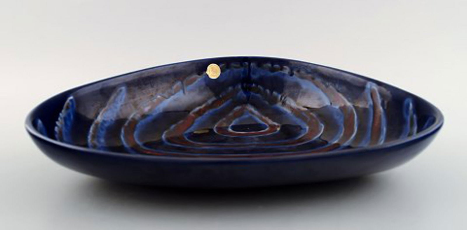 Gefle, Bo fajans bowl in modern design, blue-glazed. - 3