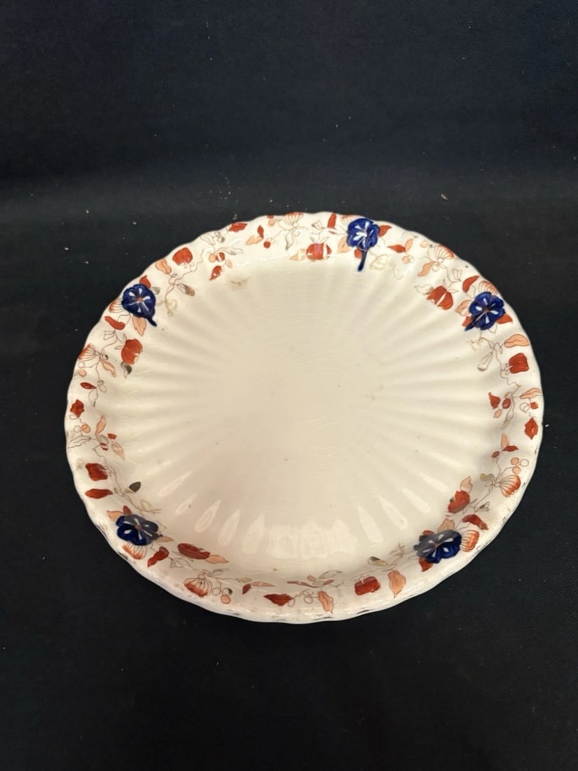 Ridgways Flow Blue Polychrome Covered Cheese Dome - 2