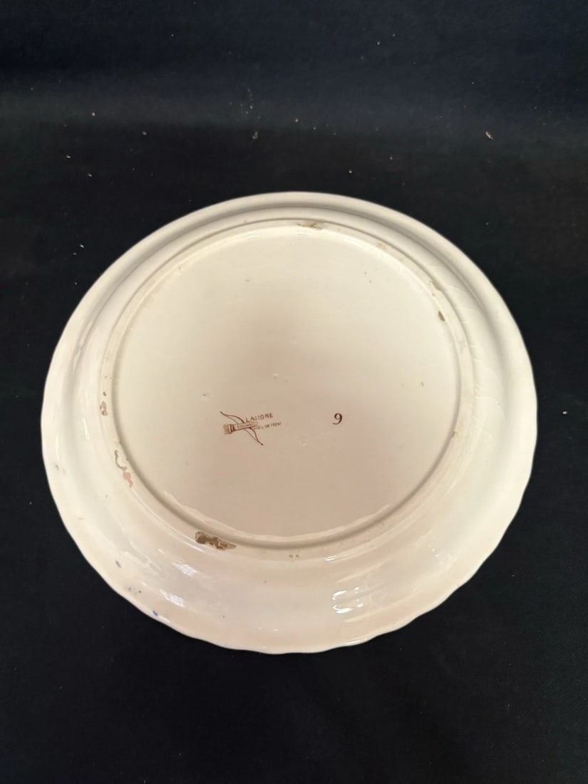 Ridgways Flow Blue Polychrome Covered Cheese Dome - 3