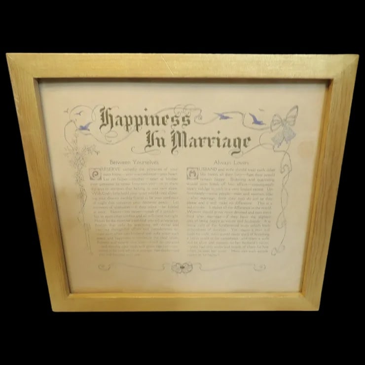 Vintage J. W. Cambell 1916 Happiness in Marriage Advice (1 of 5)