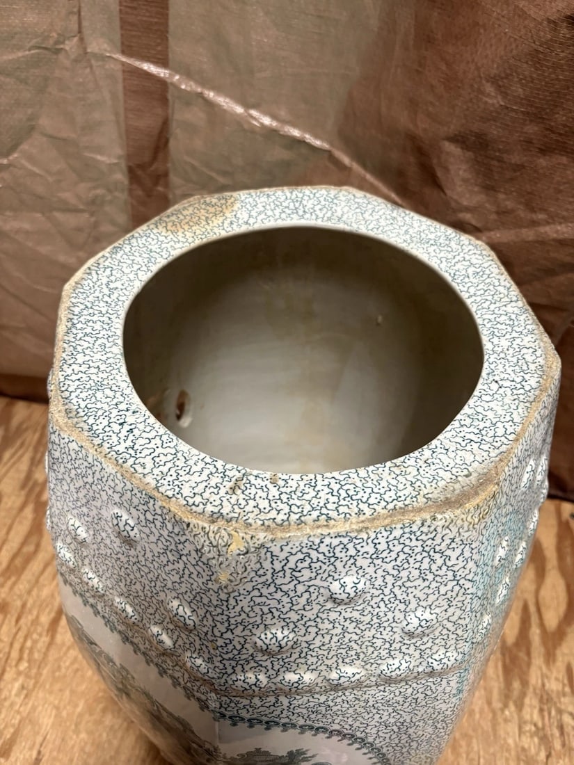 Rare Green Staffordshire Garden Seat - 15