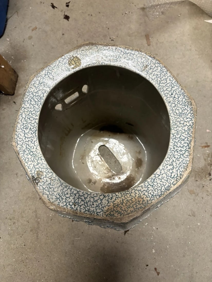 Rare Green Staffordshire Garden Seat - 6