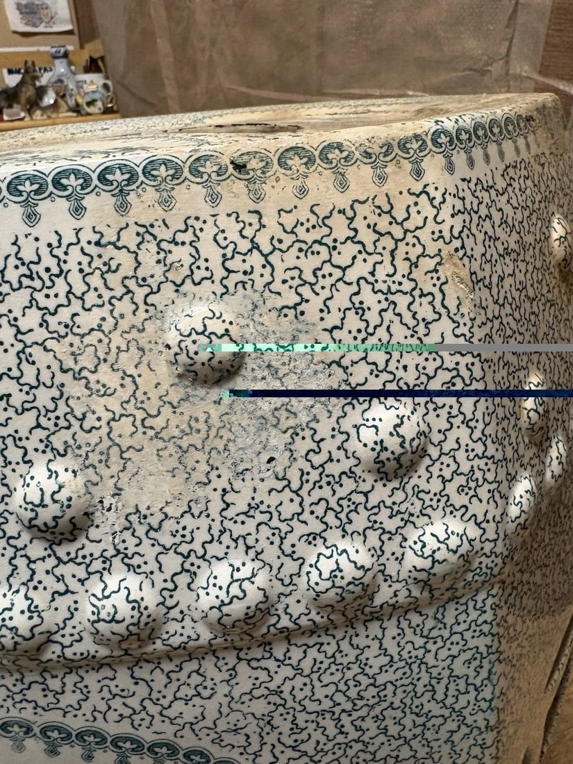 Rare Green Staffordshire Garden Seat - 8