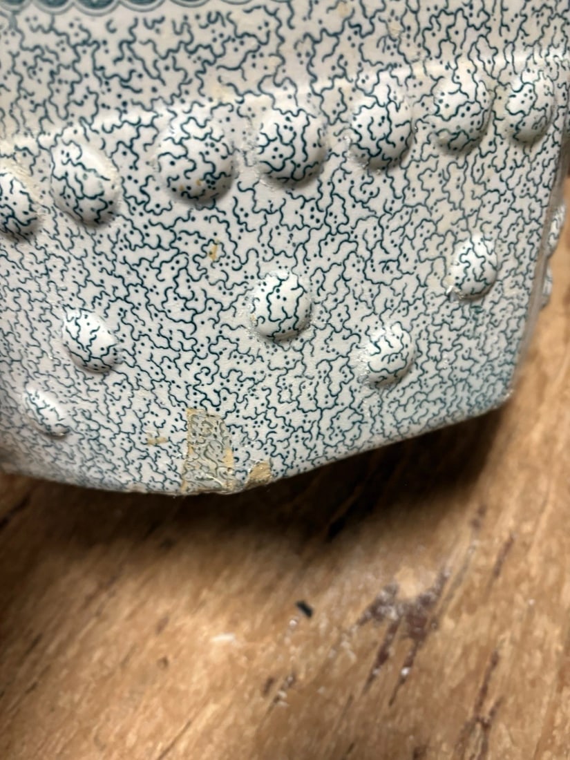 Rare Green Staffordshire Garden Seat - 9