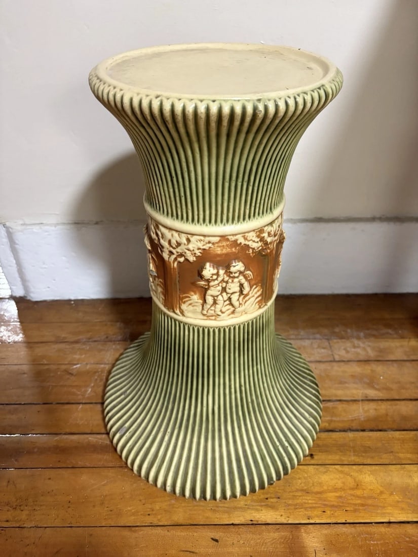 Roseville Pottery Donatello Jardiniere & Pedestal - 2
