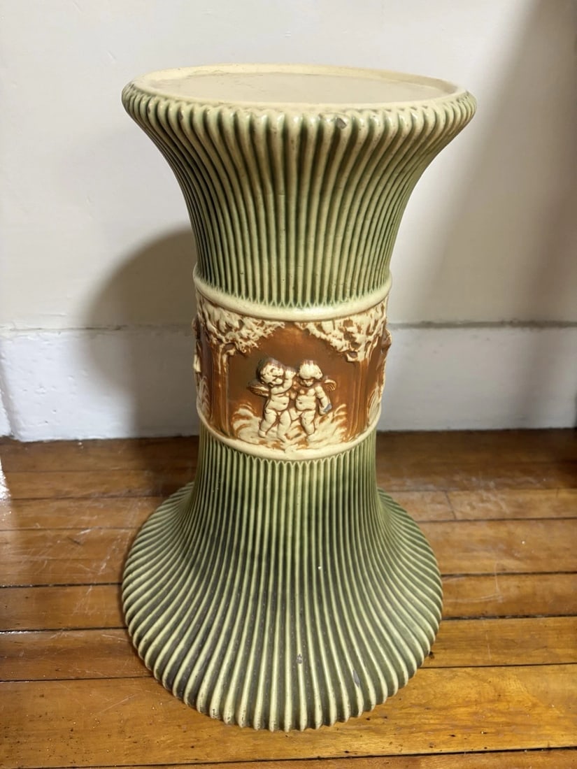 Roseville Pottery Donatello Jardiniere & Pedestal - 5