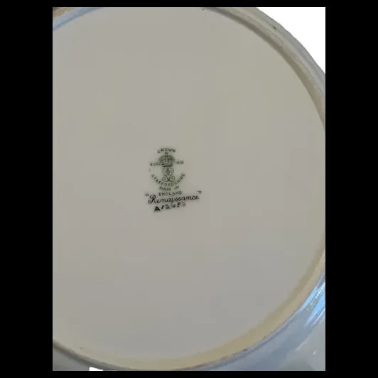 Vintage Crown Staffordshire Renaissance 10" enameled dishes ENGLAND - 11