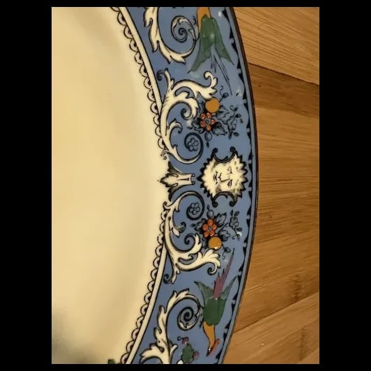 Vintage Crown Staffordshire Renaissance 10" enameled dishes ENGLAND - 5