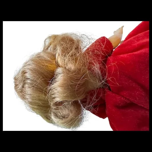 Vintage Muffie Doll red velvet Dress Story Book cali - 6